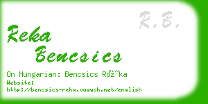 reka bencsics business card